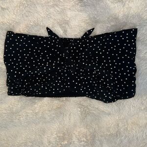 Abercrombie & Fitch Black Polka Dot Crop Top